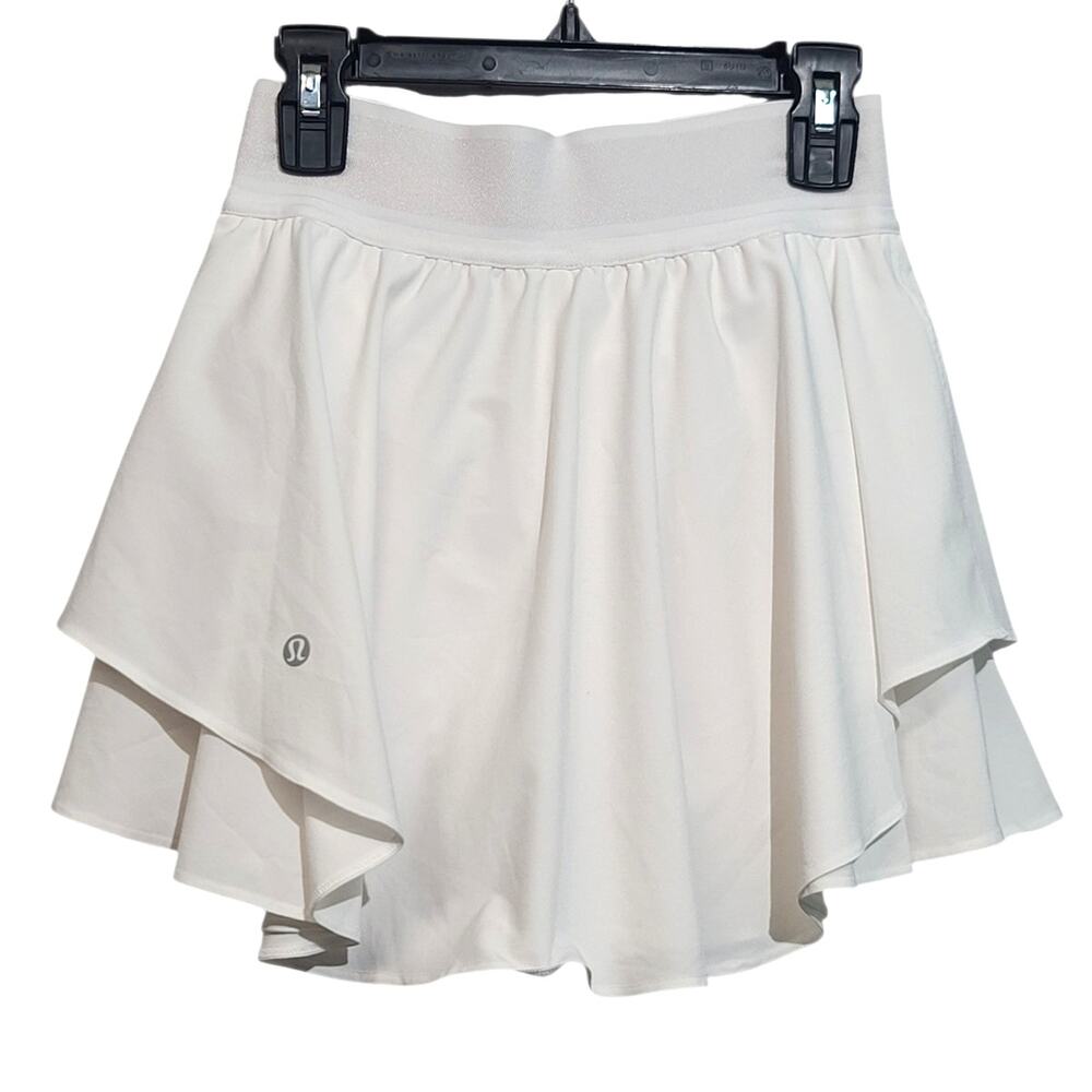 Lululemon Court Rival High-Rise Skirt White Size 2 GUC Tennis Golf - Picture 2 of 4